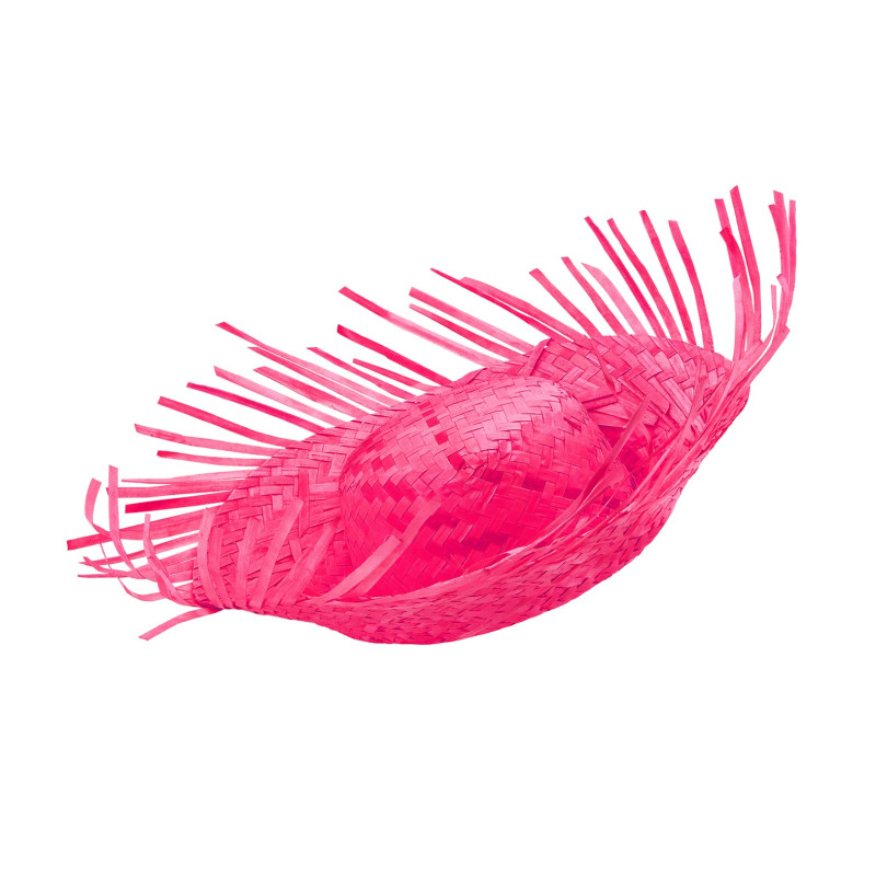 Slamený klobúk na pláž, ružový